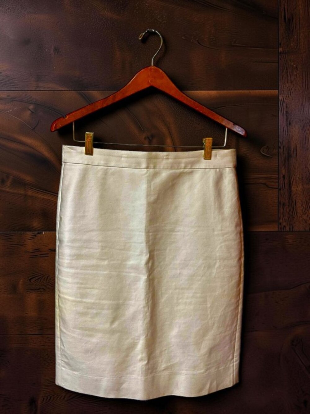J.‎ Crew No. 2 Pencil Cream Bi-Stretch Cotton Blend  Skirt
